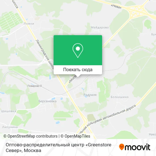 Карта Оптово-распределительный центр «Greenstore Север»