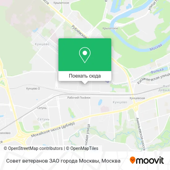 Карта Совет ветеранов ЗАО города Москвы