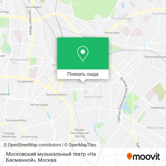 Карта Московский музыкальный театр «На Басманной»