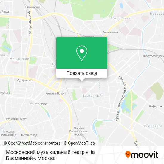 Карта Московский музыкальный театр «На Басманной»