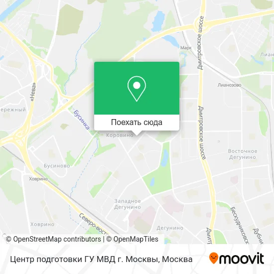 Карта Центр подготовки ГУ МВД г. Москвы