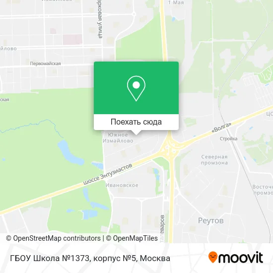 Карта ГБОУ Школа №1373, корпус №5