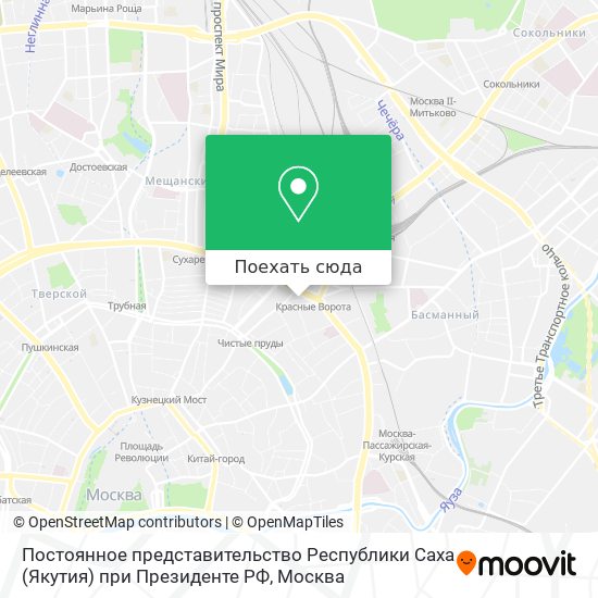 Карта Постоянное представительство Республики Саха (Якутия) при Президенте РФ