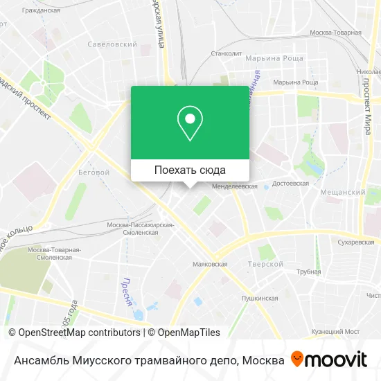 Карта Ансамбль Миусского трамвайного депо