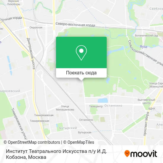 Карта Институт Театрального Искусства п / у И.Д. Кобзона