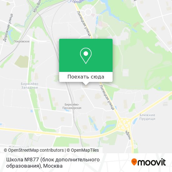 Карта Школа №877 (блок дополнительного образования)