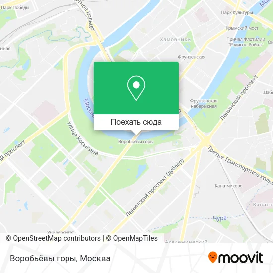 Карта Воробьёвы горы