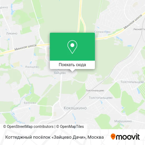 Карта Коттеджный посёлок «Зайцево Дачи»