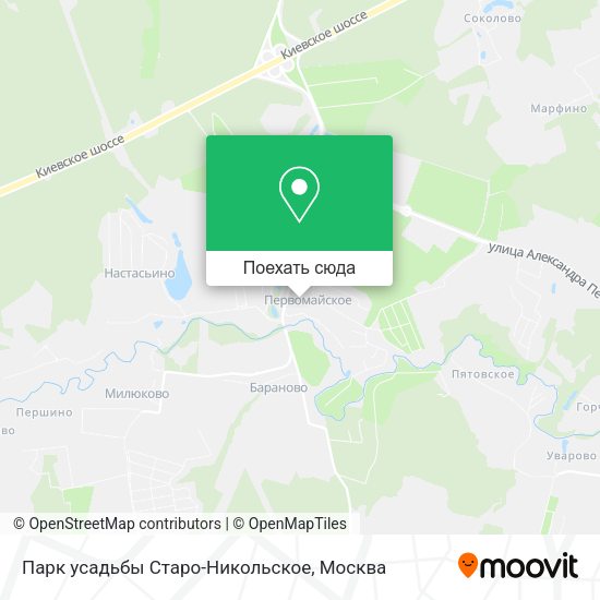 Карта Парк усадьбы Старо-Никольское