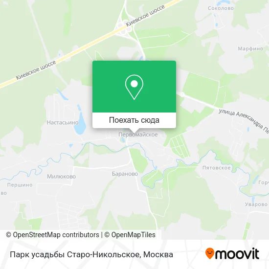 Карта Парк усадьбы Старо-Никольское