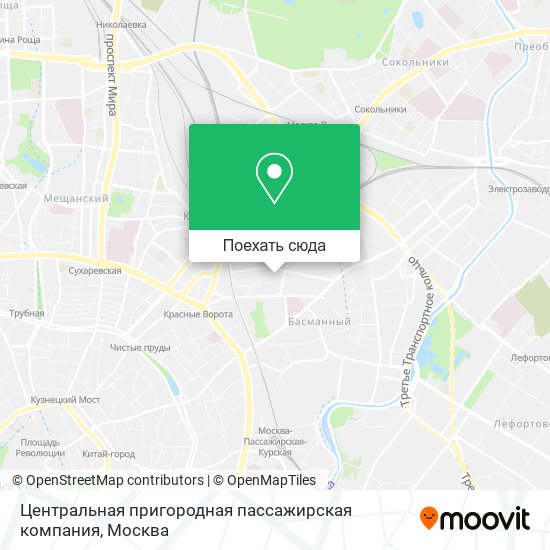 Карта Центральная пригородная пассажирская компания