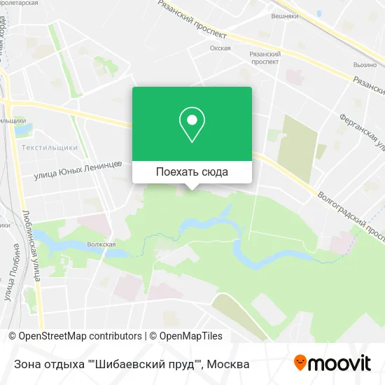 Карта Зона отдыха ""Шибаевский пруд""