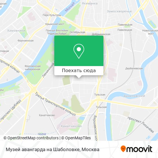 Карта Музей авангарда на Шаболовке