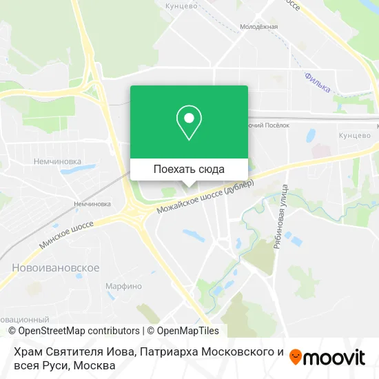 Карта Храм Святителя Иова, Патриарха Московского и всея Руси