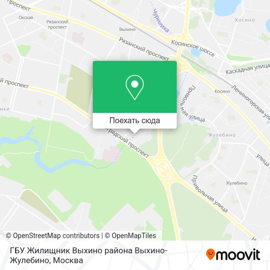 Карта ГБУ Жилищник Выхино района Выхино-Жулебино