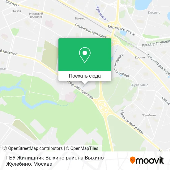 Карта ГБУ Жилищник Выхино района Выхино-Жулебино