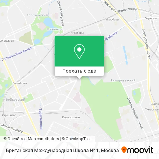 Карта Британская Международная Школа № 1