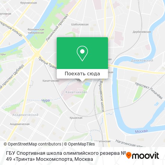 Карта ГБУ Спортивная школа олимпийского резерва № 49 «Тринта» Москомспорта