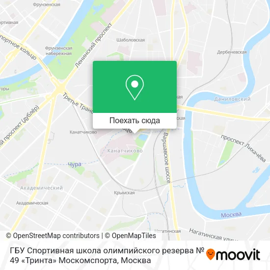 Карта ГБУ Спортивная школа олимпийского резерва № 49 «Тринта» Москомспорта