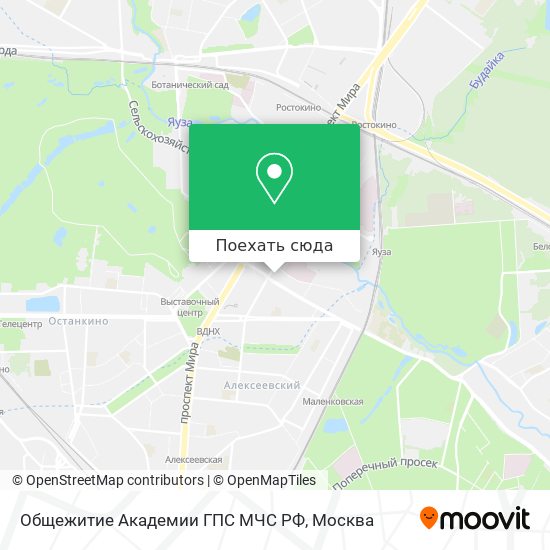 Карта Общежитие Академии ГПС МЧС РФ