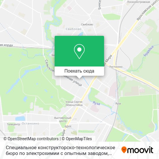 Карта Специальное конструкторско-технологическое бюро по электрохимии с опытным заводом