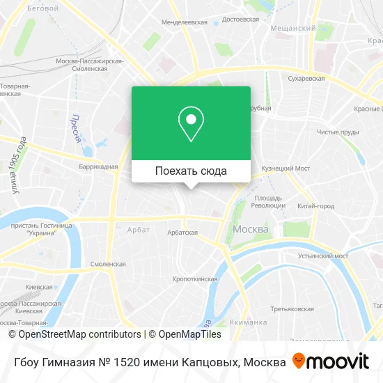 Карта Гбоу Гимназия № 1520 имени Капцовых