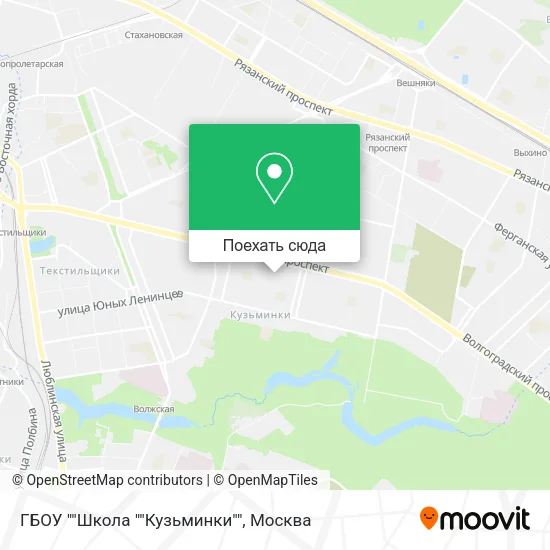 Карта ГБОУ ""Школа ""Кузьминки""