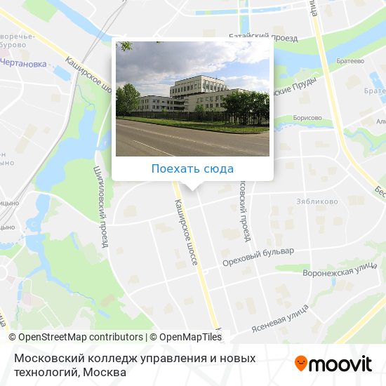 Карта Московский колледж управления и новых технологий