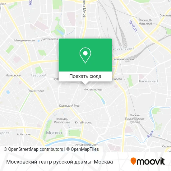 Карта Московский театр русской драмы