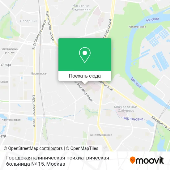 Карта Городская клиническая психиатрическая больница № 15