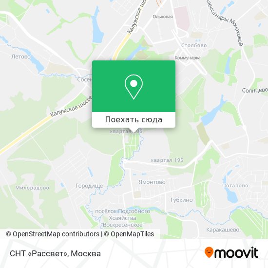 Карта СНТ «Рассвет»