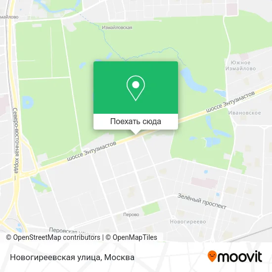 Карта Новогиреевская улица