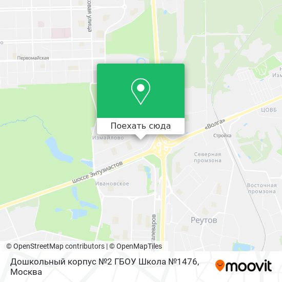 Карта Дошкольный корпус №2 ГБОУ Школа №1476