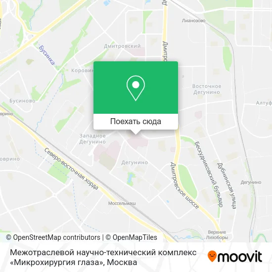 Карта Межотраслевой научно-технический комплекс «Микрохирургия глаза»