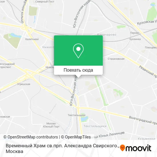 Карта Временный Храм св.прп. Александра Свирского.
