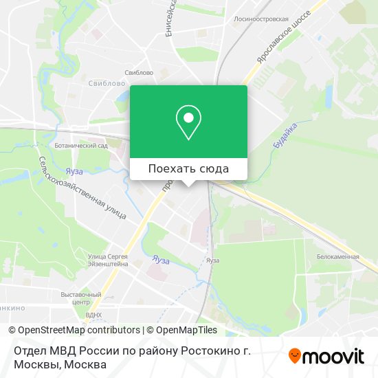 Карта Отдел МВД России по району Ростокино г. Москвы