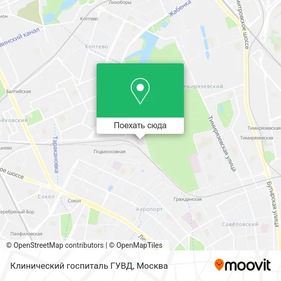 Карта Клинический госпиталь ГУВД