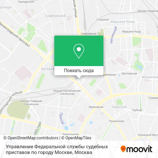 Карта Управление Федеральной службы судебных приставов по городу Москве