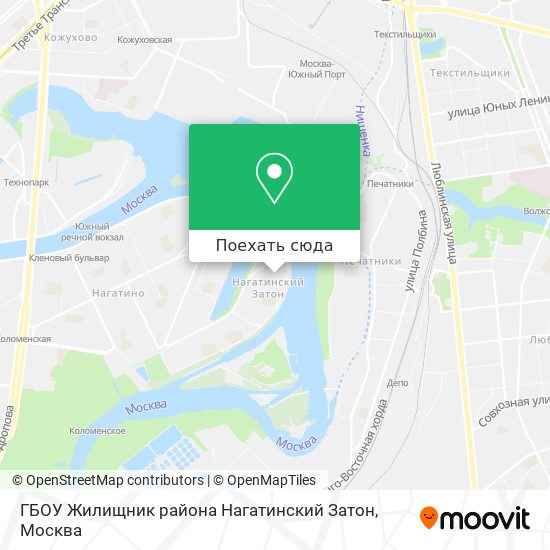 Карта ГБОУ Жилищник района Нагатинский Затон