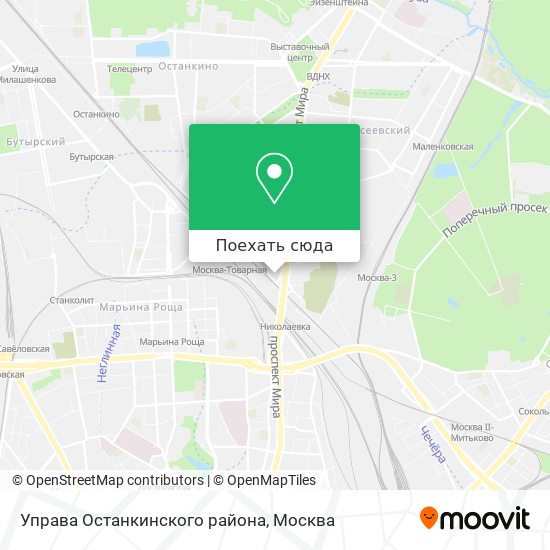 Карта Управа Останкинского района