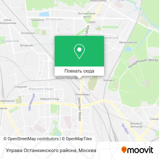 Карта Управа Останкинского района