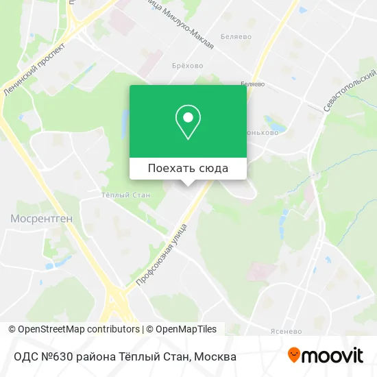 Карта ОДС №630 района Тёплый Стан