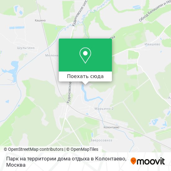 Карта Парк на территории дома отдыха в Колонтаево