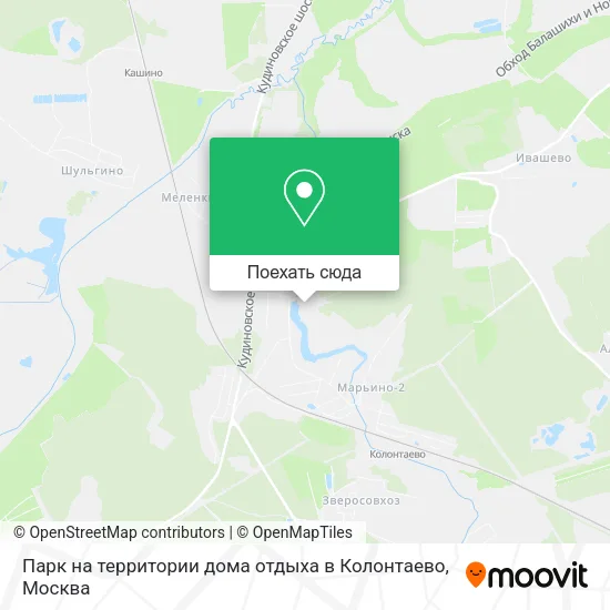 Карта Парк на территории дома отдыха в Колонтаево