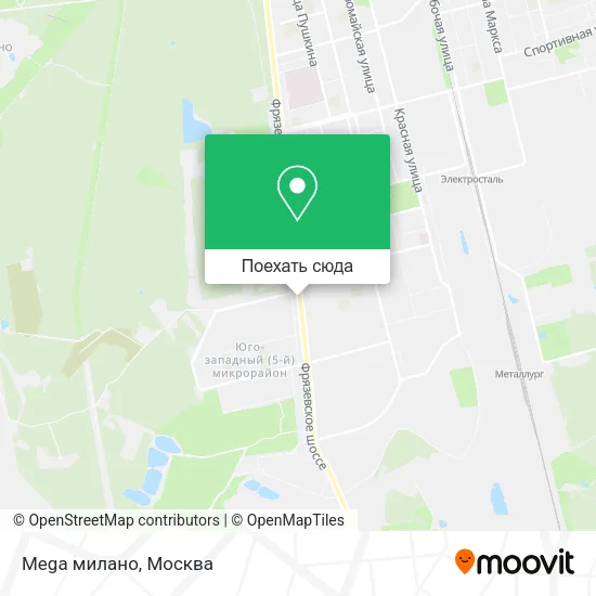Карта Mega милано