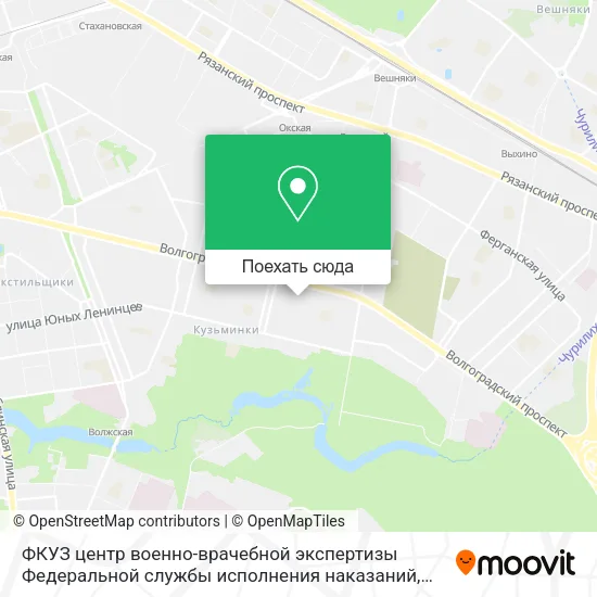 Карта ФКУЗ центр военно-врачебной экспертизы Федеральной службы исполнения наказаний