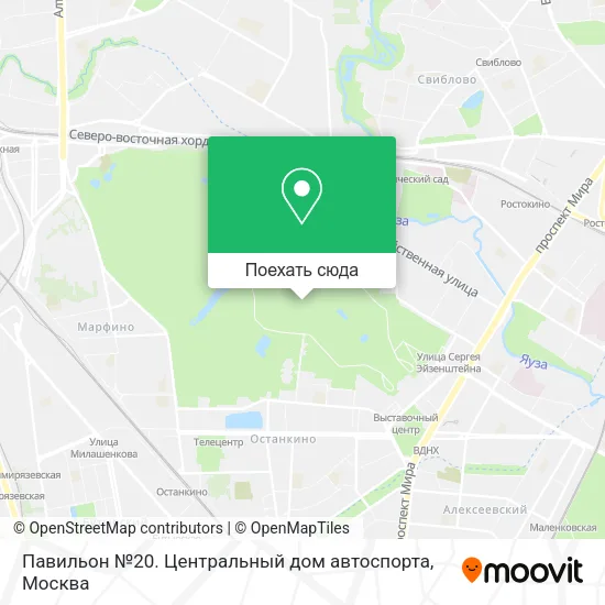 Карта Павильон №20. Центральный дом автоспорта