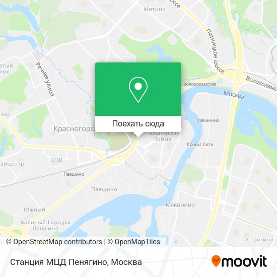 Карта Станция МЦД Пенягино