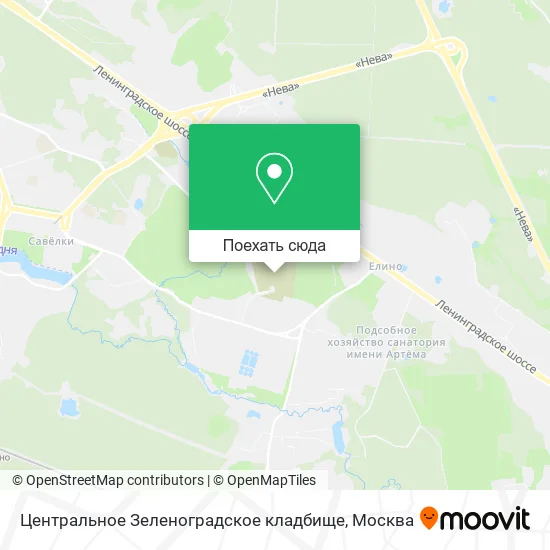 Карта Центральное Зеленоградское кладбище