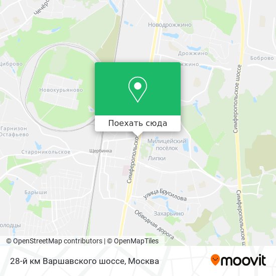 Карта 28-й км Варшавского шоссе